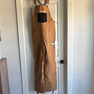 Spyder Tan Bib Overalls with Black Pocket